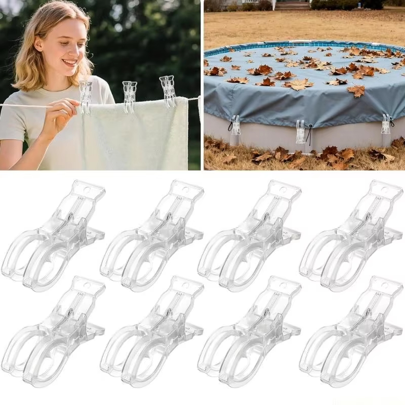 Beach Towel Large - 10 Pezzi di Mollette Grandi Trasparenti